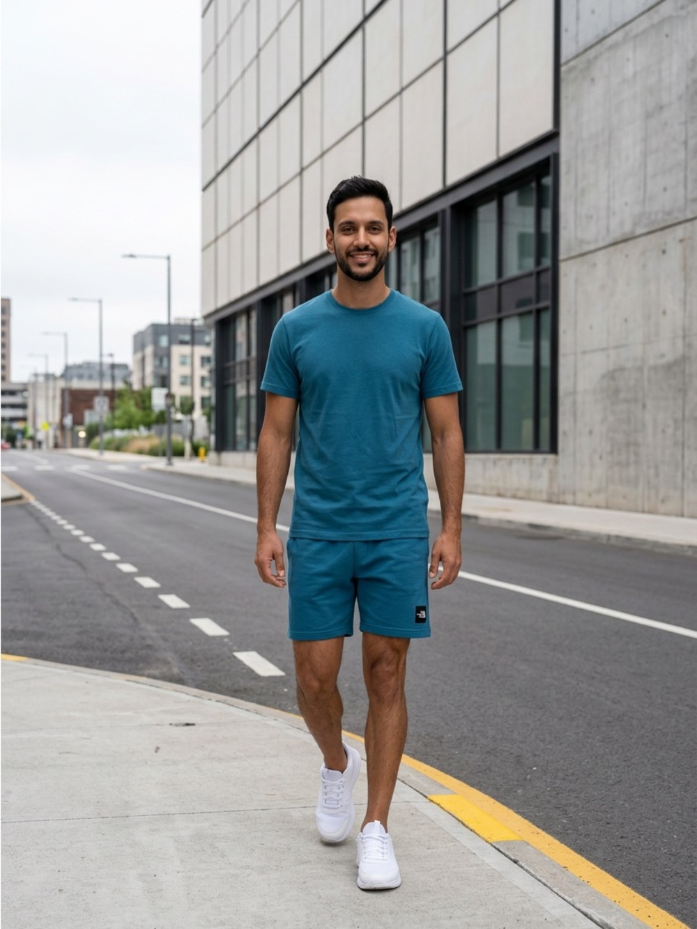 The North Face Never Stop Shorts Men's Large 7” Teal Blue Athletic Running EUC